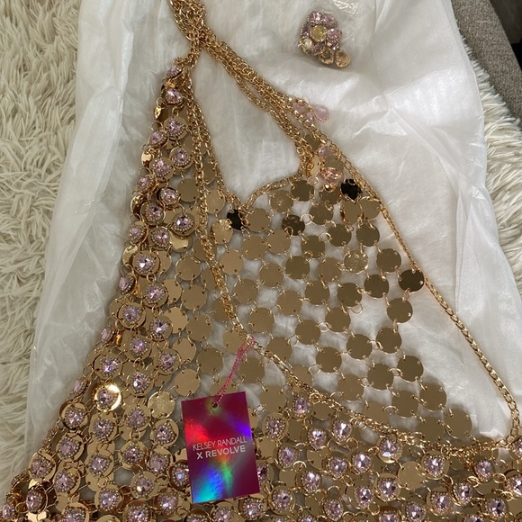 Kelsey Randall x REVOLVE Kelsey Chainmail Dress in Pink & Gold Kelsey Randall - Picture 8 of 10